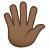 🖐🏾 hand with fingers splayed: medium-dark skin tone display on JoyPixels